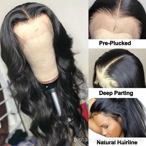 4/27 Black ladies lace front wig 100% human straight hair 13x4T partial pre-pull front mesh wig bleached knot wig Brazilian hair